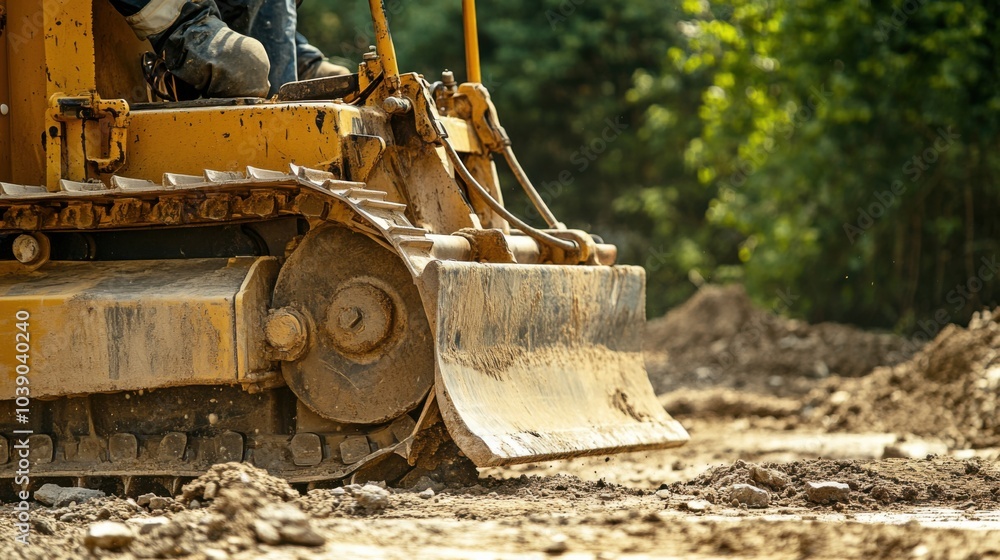 Poster a detailed close-up of a construction worker operating a diamond concrete cutter to create precise o