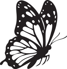 Flying butterfly silhouette logo design vector style modern art with a white background
