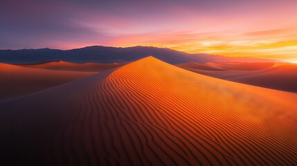   Sunset dunes mountain skyline