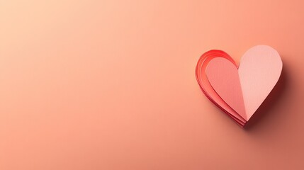 Minimalist Love: Paper Hearts on Peach Backdrop