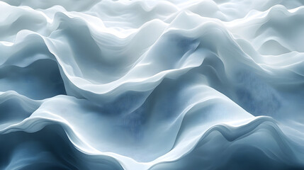 Obraz premium Ethereal Waves Silk Fabric Creating Soft Abstract Ruffles with Elegant Flowing Textures in Close-Up View
