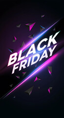 neon black friday, poster, banner, generative ai