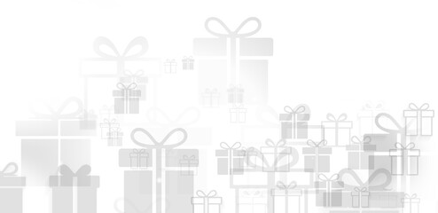 Christmas gifts as gift boxes as flat-style silhouette symbol icon, creative festice Christmas  presents background