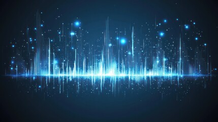 Abstract Blue Light Cityscape