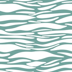 Big White Tiger Pattern with Blue-Green Background