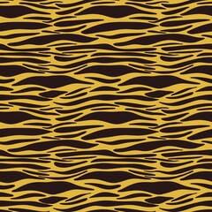 Small Black Tiger Pattern with Yellow Background