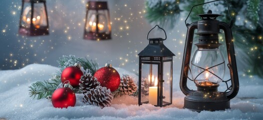 christmas tree in the snow