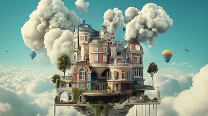 amazing building 3D surrealism background