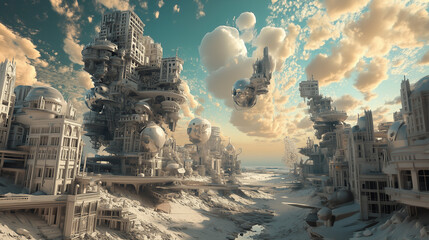 amazing building 3D surrealism background