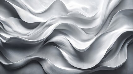 Obraz premium Abstract Satin Waves in Monochrome