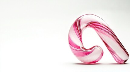 Fototapeta premium Pink-white sculpture on white table with clock on wall