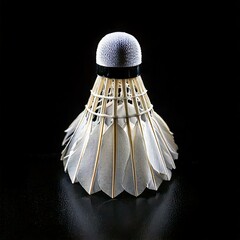 badminton shuttlecock isolated on black