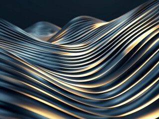 Night waves gleam with golden highlights