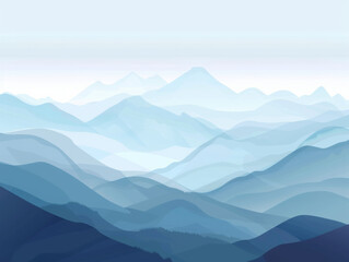 Obraz premium Blue layered mountains in the early morning light