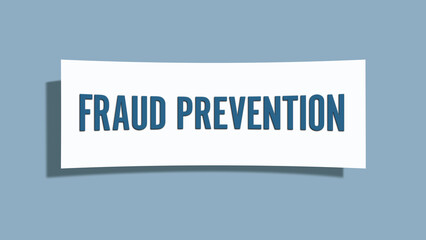 Fraud Prevention. A card isolated on blue background.