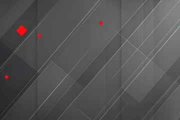 Abstract Geometric Pattern with Red Squares on a Grey Background