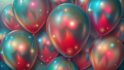 Colorful shiny  balloons background