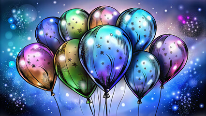 Bright colorful  balloons background