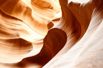 A Close-Up View of the Swirling, Eroded Walls of Antelope Canyon