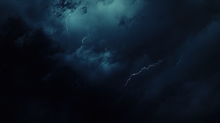 Lightning Storm Overcast Sky