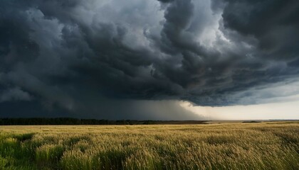 clouds over the field