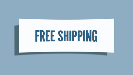 Free Shipping. A card isolated on blue background.