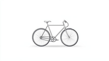 Fototapeta premium Minimalist Illustration of a Vintage Bicycle on a White Background