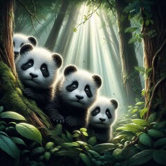 Obraz premium Panda im Wald