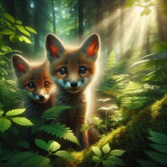 Obraz premium Rotfuchs im Wald