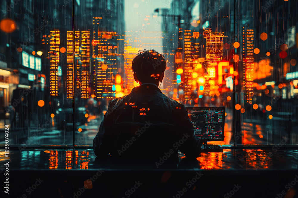 Aufkleber a trader using algorithmic trading to execute stock transactions at high speed, showing the role of 