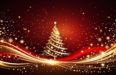 Festive holiday banner with glowing stars