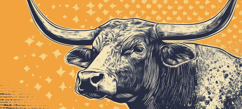 cow farm animal abstract illustration