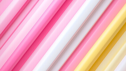 Fototapeta premium Simple and Sweet: Pink Tones with White and Yellow Striped Background Design