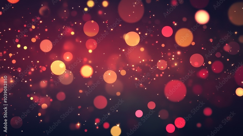 Poster bokeh lights background with colorful round shapes and warm glow creating a dreamy atmosphere