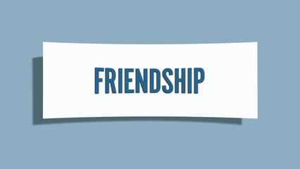 Friendship. A card isolated on blue background.