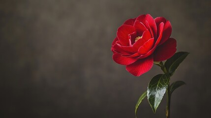 Beautiful Red Flower on Dark Background