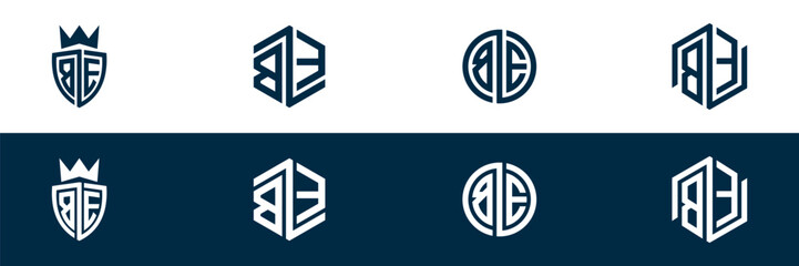 Typography BE letter logo design