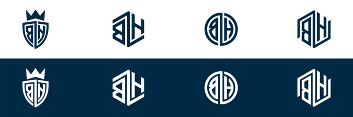 Typography BH letter logo design