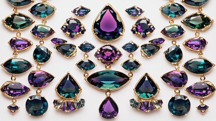 Elegant Multicolor Gemstone Jewelry Layout