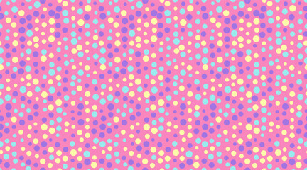 Seamless spotted pattern with abstract circles, perfect for textile prints, wallpaper, or creative geometric posters. Trendy polka dot design for modern backgrounds.