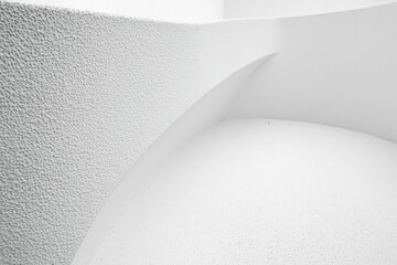 White Curved Wall with Textured Surface