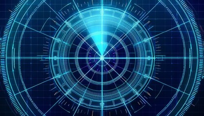 Advanced maritime navigation radar screen glowing