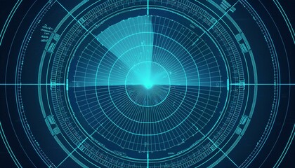 Advanced maritime navigation radar screen glowing