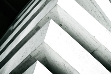 Fototapeta premium Abstract Architectural Structure with Diagonal Lines and Gray Concrete