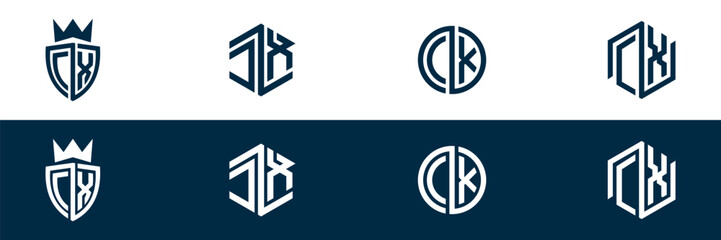 Typography CX letter logo design