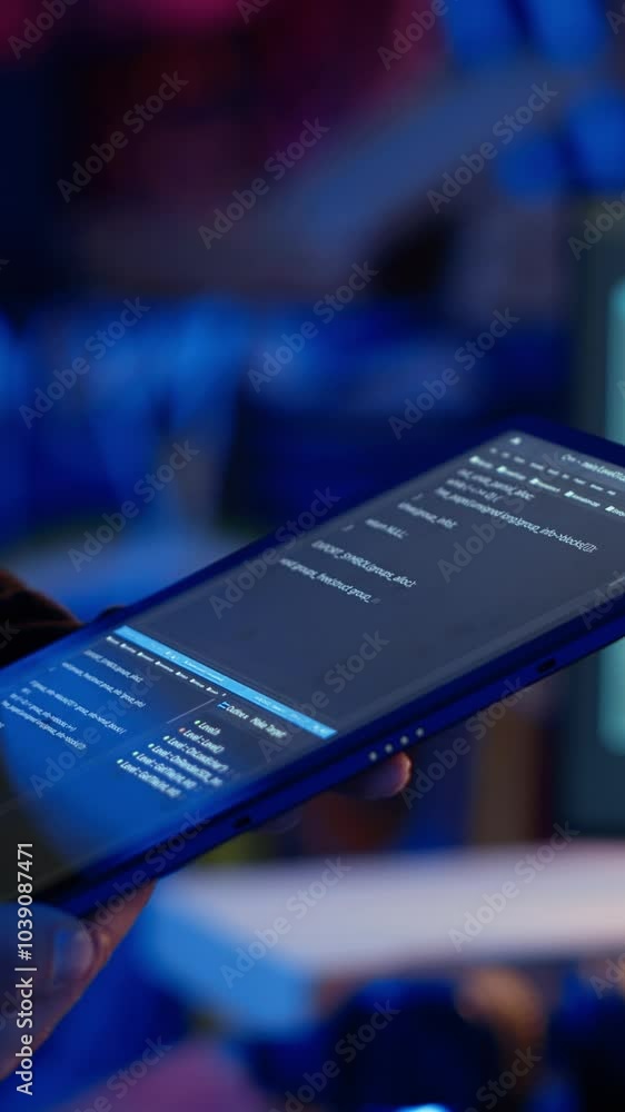 Poster vertical video hacker using vpn as anonymity tool to mask his online identity while committing data 