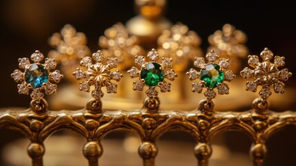 Elegant Jewelry Display with Colorful Gemstones