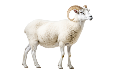 Stunning Image of a Majestic Sheep with Curved Horns, Perfect for Agricultural and Nature Themes