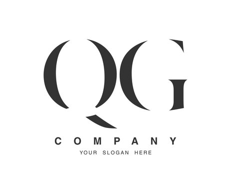 QG logo design. Initial letter q and g serif font style. Creative classic company name typography. Trendy logotype or identity.