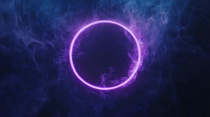Obraz premium Neon Circle in Smoke